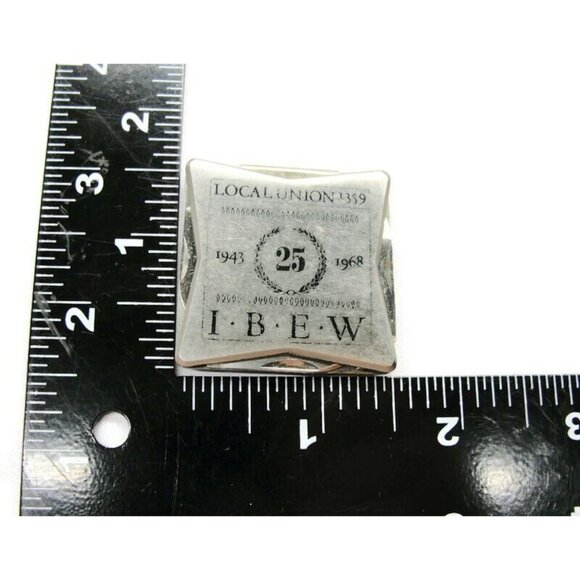 Money Clip IBEW 25 Year Local Union 1359 Square 2 Knife File Stainless Japan - Picture 3 of 8